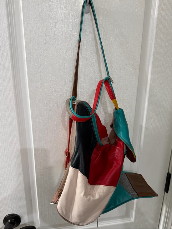 Zerimar patchwork leather sling backpack main image 4